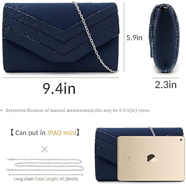 Naisten kytkimet, 3d-flanellihäät Yksi olka crossbody-illallinen laukku Kytkimet (1 kpl - sininen)