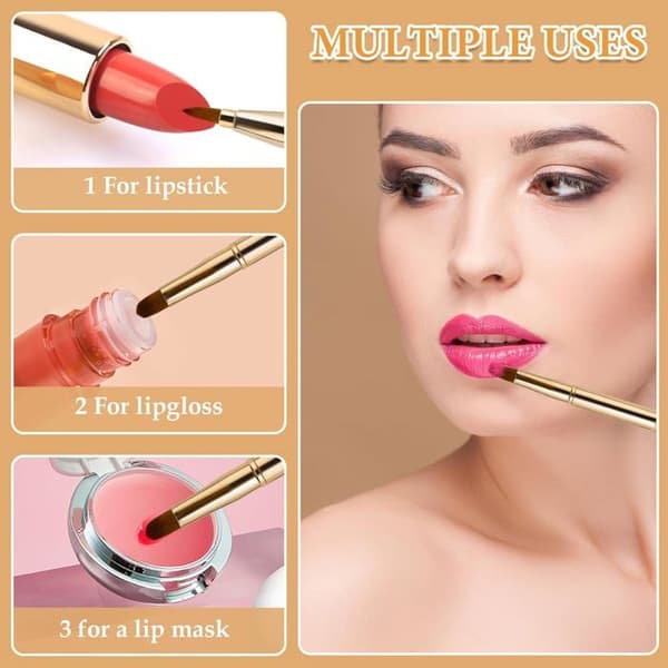 Udtrækkelig læbepensel med to ender - Mini concealer-, læbestift- og gloss-makeupbørste - Konturværktøj