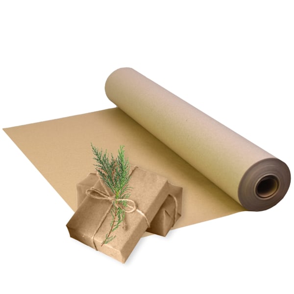 Biologiskt nedbrytbart & Återvinningsbart - Multifunktionell presentpappersrulle med en Premium & Rustik Finish - Idealisk för presentinslagning, paketpackning, konst & hantverk