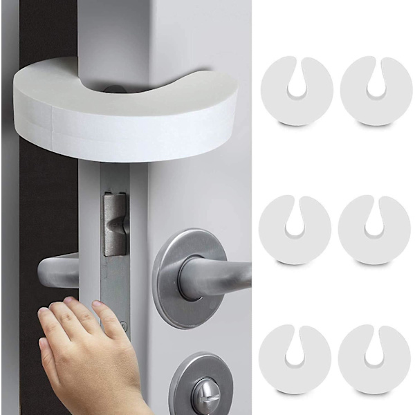 Fingerklemmebeskytter for dør, myk og holdbar skumdørstopper, trygg for babyer og barn (6 stk.)