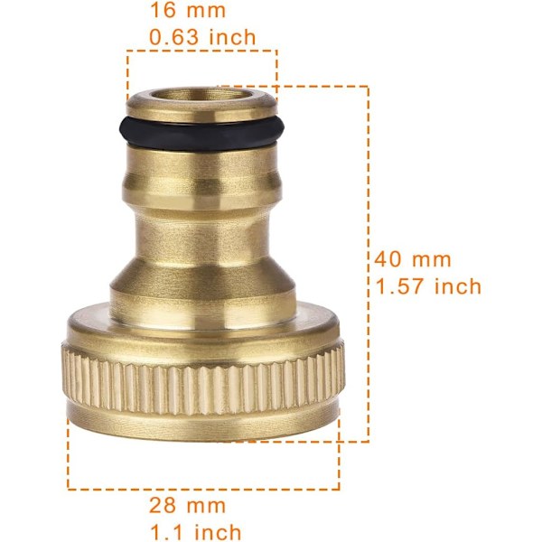 3/4-tuumainen BSP-puutarhaletkun hana-adapteri, messinkinen puutarhaletkun hana-adapteri, kierteitetty hana-adapteri 3/4 inch Female Thread