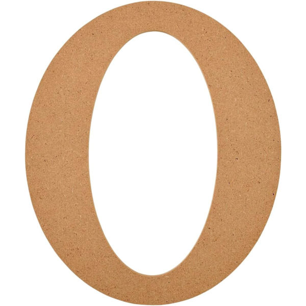 Obehandlad bokstav i trä, 8\" träyta perfekt för DIY-konst- och hantverksprojekt, 63594, 8 tum O 8 inch