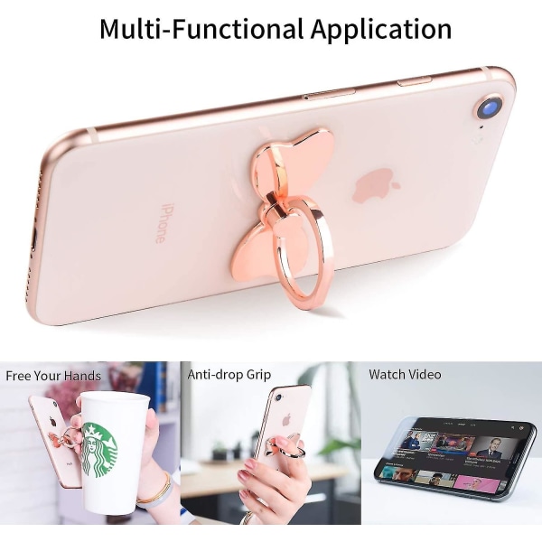 Metall Mobiltelefon Finger Ring Stabilitet Stativ Hopvikbar Knopp Loop