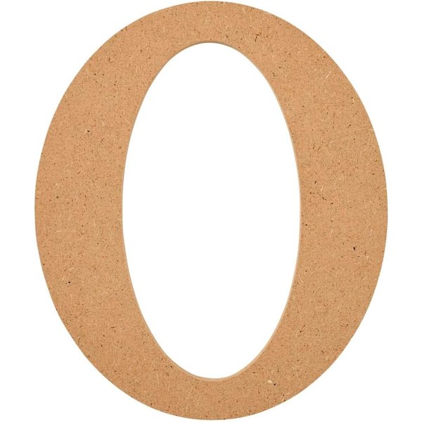 Obehandlad bokstav i trä, 5\" träyta perfekt för DIY-konst- och hantverksprojekt, 63568, 5 tum O 5 inch