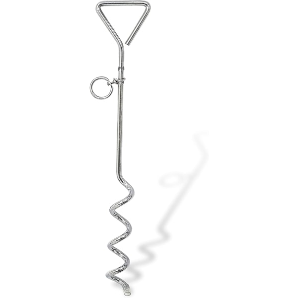 1 X 16\" Hundspik i stål, spiralformad, kraftig markspik, hundfäste, utomhustillbehör för hundar, för hundkedjor för utomhusbindning (Sta Stake Only 1 X 40cm