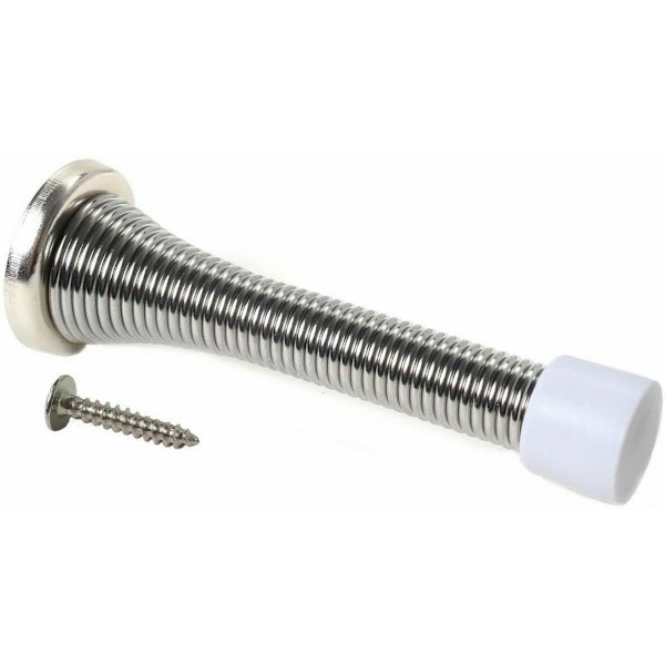 Veggmontert kromfjærdørstopper fjærstopperlistfotbuffer (10-pakning) Pack of 10