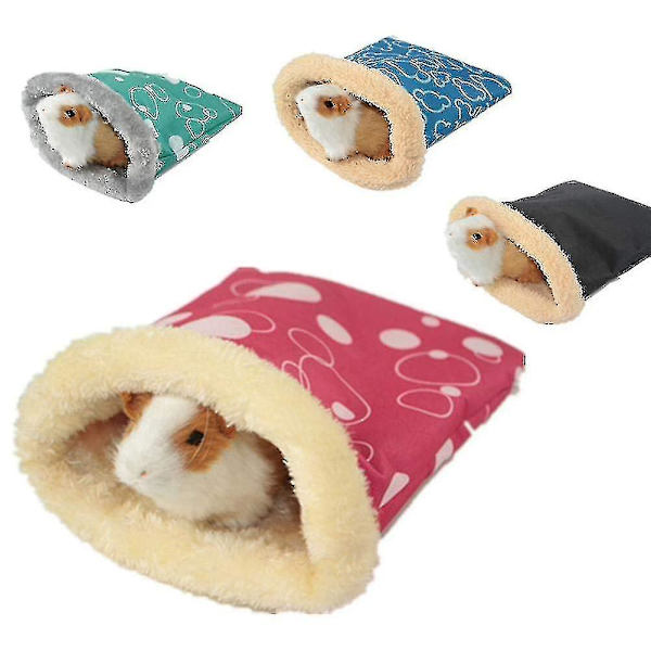 Liten kjæledyr hamster sovepose pose myk varm hus for vinter marsvin pinnsvin (tilfeldig farge) L