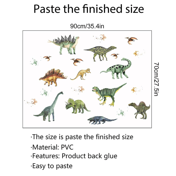 Tegneserie Dinosaur Dyr Vegg klistremerke Stue Soverom Bakgrunn Vegg Sovesal Dekorativ Vegg klistremerke