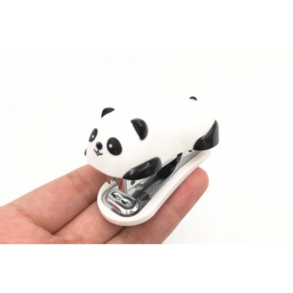 Bærbar Mini Sød Panda Hæftemaskine Sæt med 1000 stk. Nr. 10 Hæfteklammer til Kontor Skole Hjem eller Rejsebrug