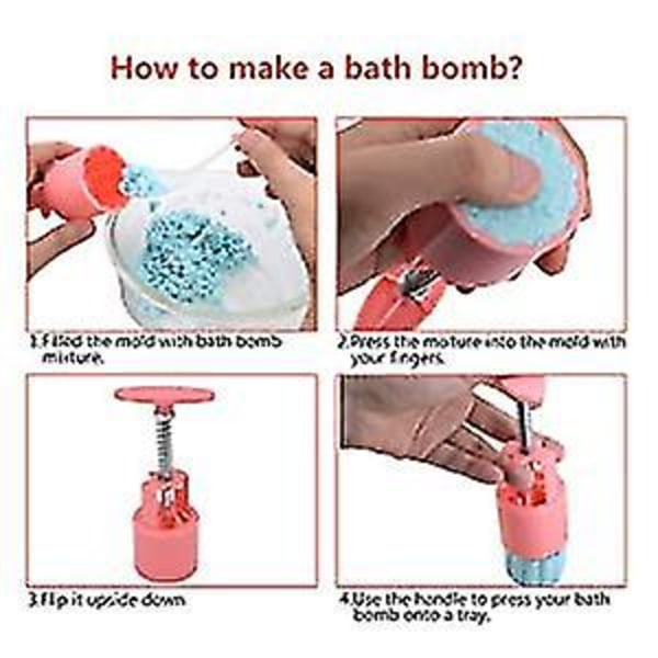 Bath Bomb Form Kit & Bath Bombs Press Tillbehör för att göra det själv - 1 fat 6 stämplar