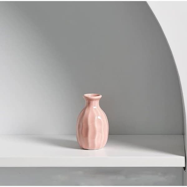 7,7 cm keramisk buljongflaska, dekorativ vas (rosa)