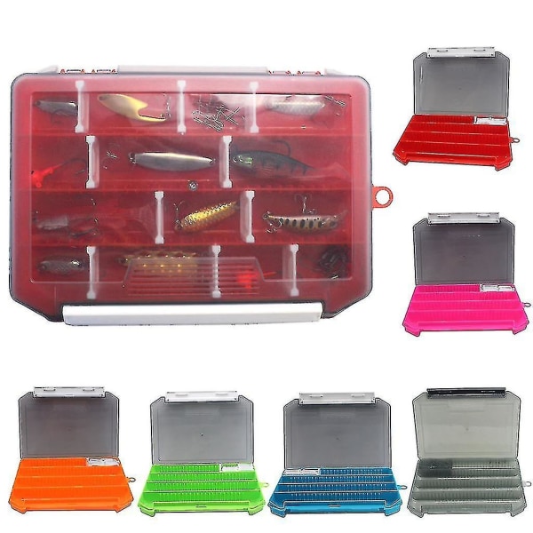 Plastic Clear Organizer Box Holder Case Tackle Boxes Organizer With Dividers, Red