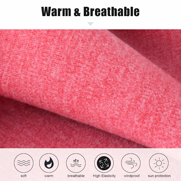 Vinterhalsvarmer Fleece Vindtett Halskrage Snood for Menn Kvinner Kaldt Vær Ansiktshalsduk Hodeplagg for Ski Løping Sykling Rose+purple