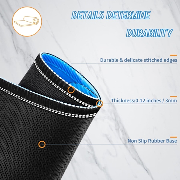 Musematte Gaming Stor Skrivebordsmatte (31,5 x 11,8 x 0,12 tommer) Vaskbar Stor Musematte, Japansk Musematte med Antiskli Gummibase, Utvidet Mo MousPad Y3 XL