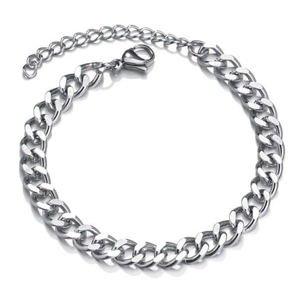 Justerbart Pansarlänkarmband Silverkedja 7mm