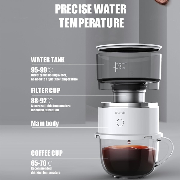 Mini Coffee Brewer Portable Coffee Maker Single Serve Cup Drip Coffee Making Machine