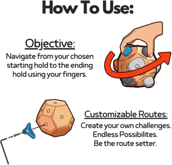 Boulder Blocks til klatrere, Fingerboard Gaver til Klatring, Fingertræner Bold Simulerede Håndlavede Boulder Blocks til Forbedring