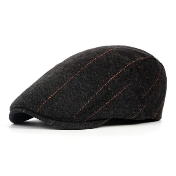 Tweed Flat Cap för Män Körkeps Newsboy Keps - Justerbar Mode Newsboy Irländsk Basker, Vår Höst Vinter, 55-59CM Dark Gray