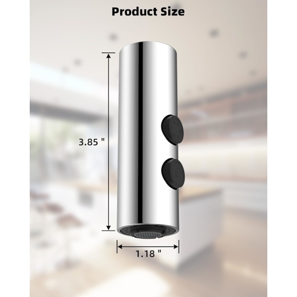 Metal Pull Down Køkkenhanehoved Udskiftning med 10 Adaptere, Pull Out Vask Sprayhoved, 2 Funktion Spraydyse Kompatibel med Moen, American S