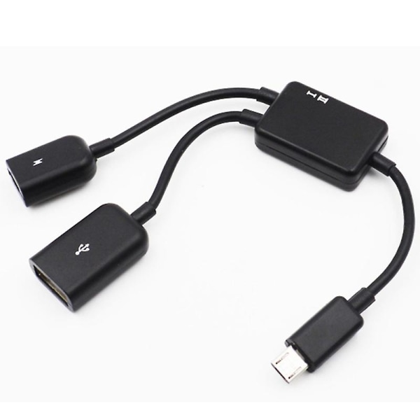 Slitstark Micro USB Converter Kabel 2 In 1 Otg Micro USB Adapter för mobiltelefon