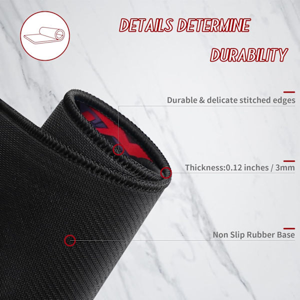 Musematte Gaming Stor Skrivebordsmatte (31,5 x 11,8 x 0,12 tommer) Vaskbar Musematte Bærbar PC-Skrivebordsmatte, Japansk Musematte med Sklisikker Gummibase, Utvid mouse pad Y12 XL