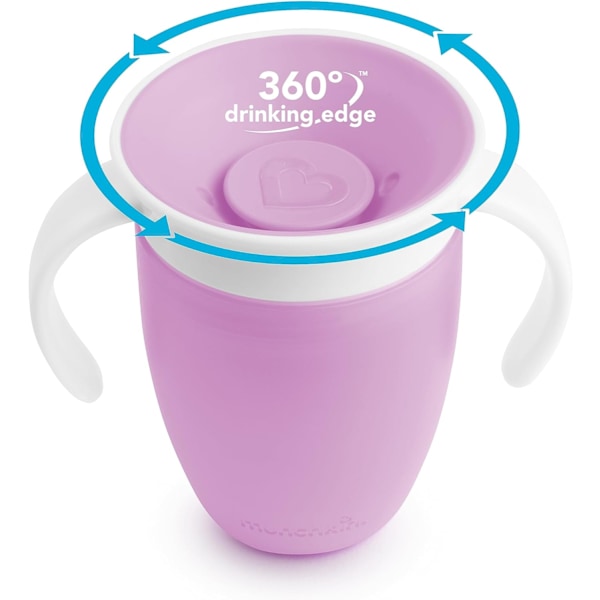 360 Sippy Cup, Treningskopp for Småbarn, BPA-fri Baby- og Småbarnskopper med Håndtak, Ikke-utlekkende Kopp, Oppvaskmaskinsikker Babykopp, Lekkasjesikker for Barn