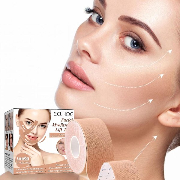 Ansiktslyftande tejp Sminkverktyg för att dölja ansiktsrynkor Lyftande slapp hud 5m z