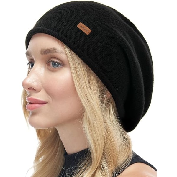 Cashmere Slouchy Beanies för Dam Vinter Hattar Mjuk Varm Beanie Hat Dam Ull Stickning Skull Beanies