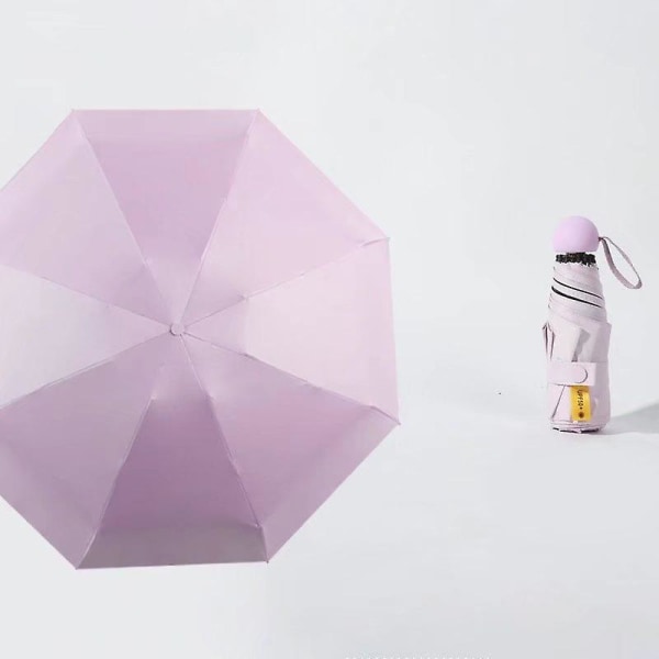 8 knogler, lille og let parasol, paraply, uv-beskyttelse, lys lilla 96 cm i diameter