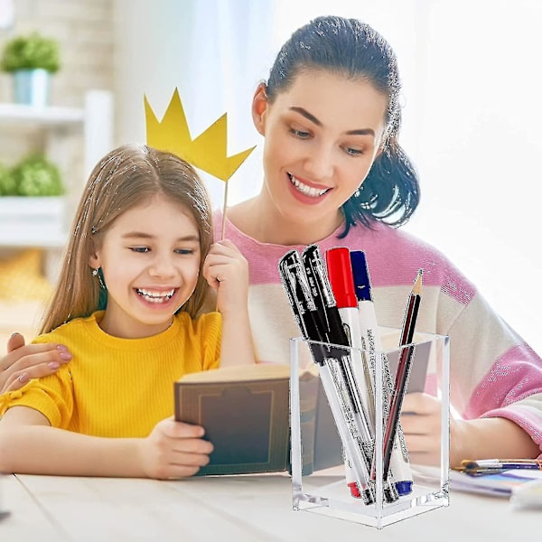Klar akryl penneholder, makeup børsteholdere, blyantholder skrivebord