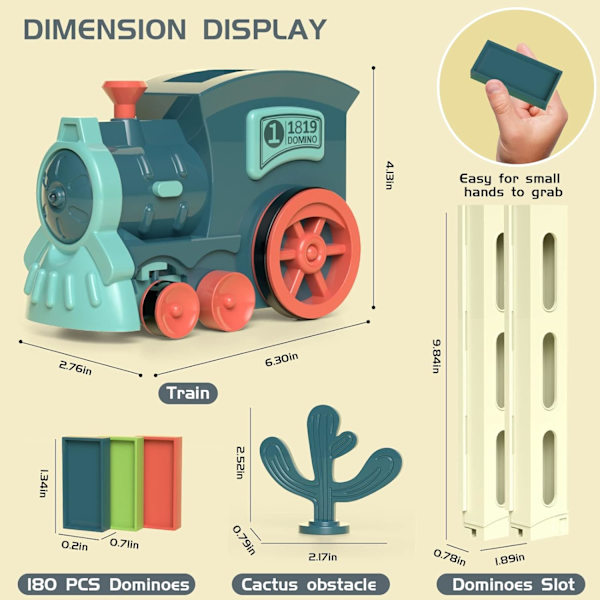 ames Domino Toggleker: 180 stk Automatisk Stable Kreativt Spill 3+ År Gammel - Stem Montessori Leke for Gutter 4-6 - Sommer Autistisk Fødselsdag Morandi Blue