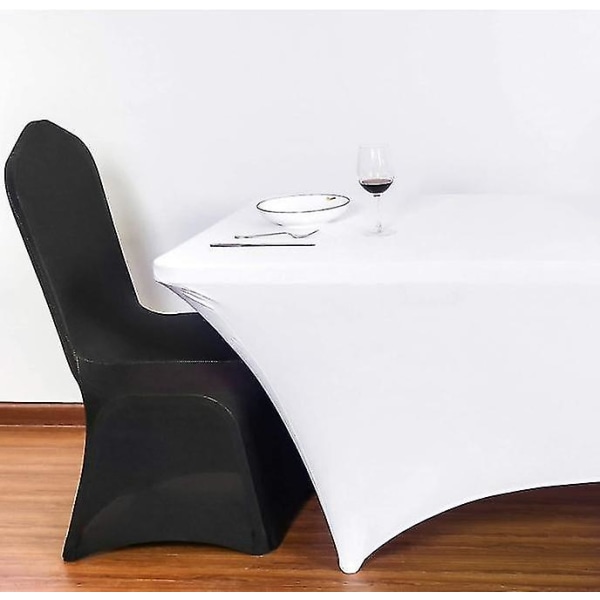 Stretch Spandex cover tavallisiin taitettaviin pöytiin - Universal suorakaiteen muotoinen istuva pöytäliinasuoja häihin, juhliin ja juhliin 3 Koot4 Col