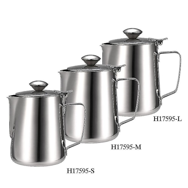 Silver S Less Steel Mjölkskummare Mjölkskum Behållare Mjölk Espresso Mätning S