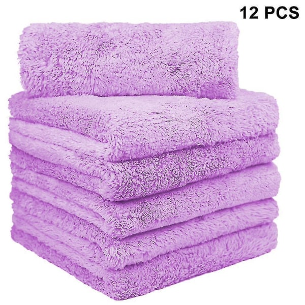 12 stk Kit oppvaskhåndklær, mikrofiber rengjøringsklut, dobbeltsidig