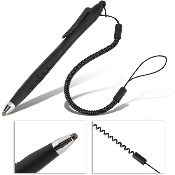 2 stk. Universal Stylus Pen Touch Screen Stylus Pen Tegnepen til Telefon Tablet Pcs Bærbare computere (sort)