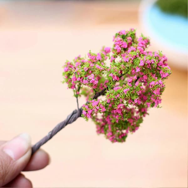 Miniature Blomstrende Træer – Gør-det-selv Mikrolandskab – til Moshave & Sandbord – Jerntråd E