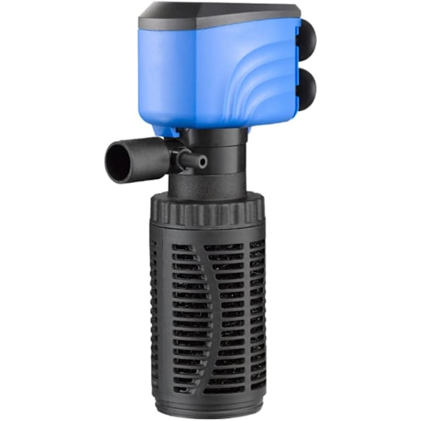 Fisketankfilter, lydløs intern akvariefilter, rent vann, luftpumpe, lage bølger (4W-450L/H, svart) Black 4W450L/H