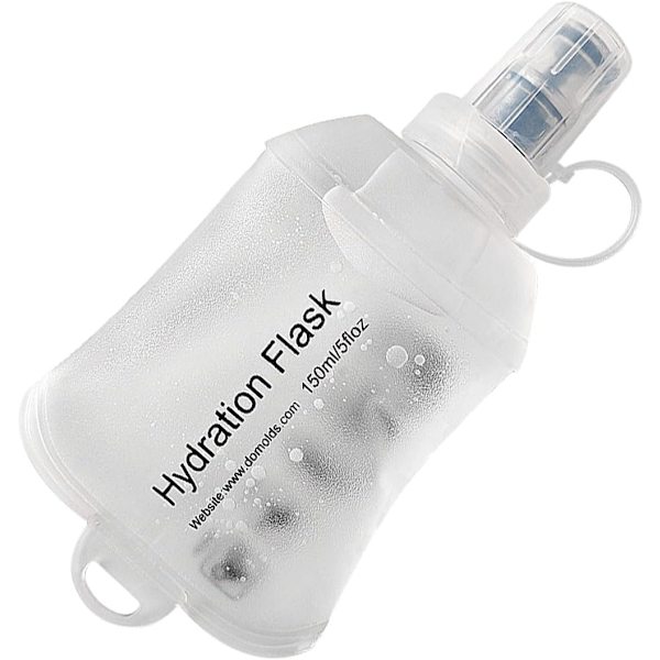 150ML Myk Flask, TPU Foldbar Løpehydreringsflaske, Myk Sammenleggbar Vannflaske for Hydreringspakke Sykling Maraton Løping Fotturer, Hvit White 150ml
