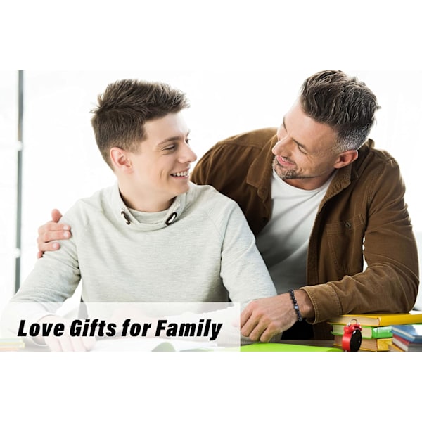 Gave til pappa, stefar, farsdaggaver fra datter sønn, farsdaggaveideer menn, perlekjede armbånd, bursdagsgave, unik personlig Bonus Dad 7.5 Inches