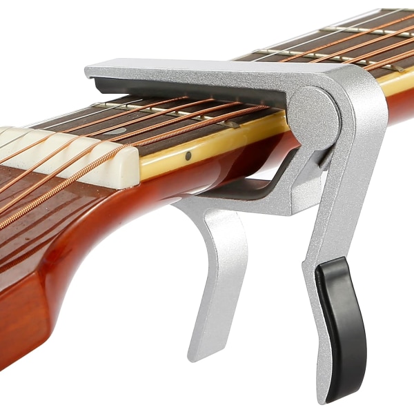 Gitarr Capo Snabbväxlande Capo för 6-strängad Akustisk Gitarr Elgitarr Klassisk Gitarr Ukulele Capotastos Capo (Silver) Silver