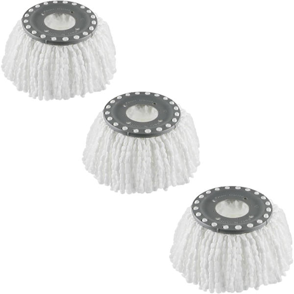 3 kappaletta ensiluokkaisia vaihtomoppipäitä 360° pyörivään pyöreään pyörivään taikamoppaan mikrokuitu (valkoinen) White 3 Count (Pack of 1)