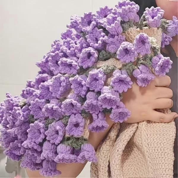 Blomstertæppe Hæklesæt Rosebuket Tæppe DIY Sæt Hæklet Buket Plaid Håndværkssæt B
