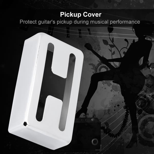H-formad metallgitarrpickupfodral mässing Humbucker-skydd för elgitarrer silver
