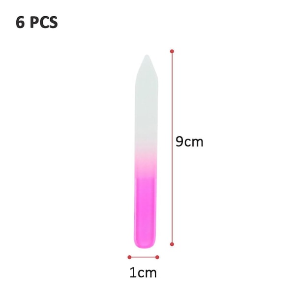 Glas neglefil - Krystal neglefil til naturlige negle til mænd og kvinder Pink