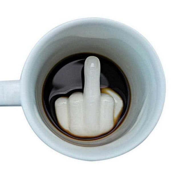 Keramisk kop i form af en langfinger til kaffe, mælk, drikkevarer, barudstyr, skål, køkkenredskab z