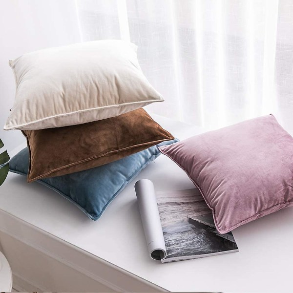 Set 2 samettia cover case Koristeellinen tyyny piilovetoketjulla Sohva makuuhuone 18x 18 tuumaa 45 x 45 cm set 2 vaaleanpunaista purppuraa