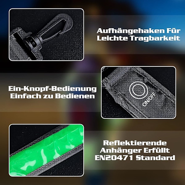 4-pakkaus 3-tilainen LED-vilkkuva heijastava LED-riipusvalo lapsille Heijastava heijastava valonauha koululaukkuun Reppu Vaellus Juoksu Lenkkeily Koira