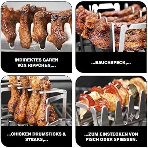 Multifunktionel grillstativ i rustfrit stål