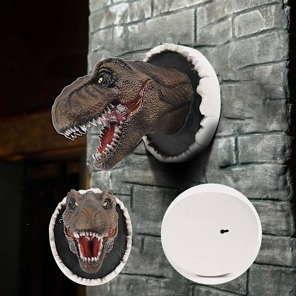 Veggmontert dinosaur byste for barnerom, veggdekorasjon for hjemmet