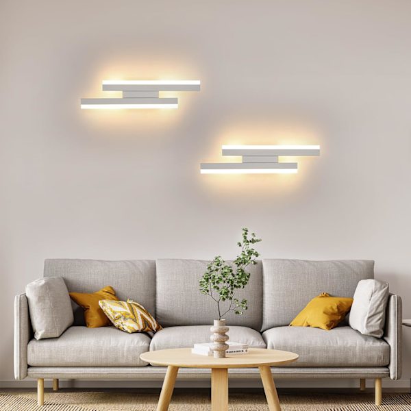Moderne LED-væglamper, 16W akryl LED-indendørsvæglampe, 3000K varmt hvidt, lang LED-væglampe, væglampe til soveværelse 3000k Warm White  White